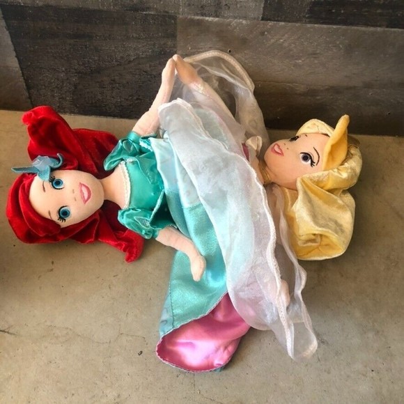 Disney Other - DISNEY PARKS Ariel / Aurora Princess 2 in 1 Topsy Turvy Flip Doll 14" Plush